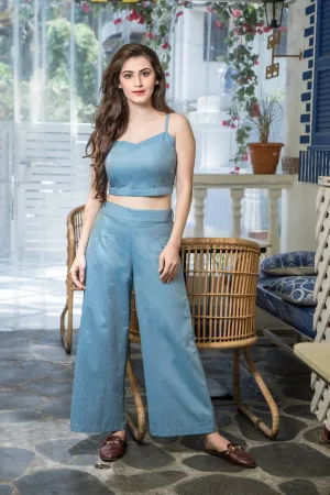 Oriental Crop Top Culottes Set