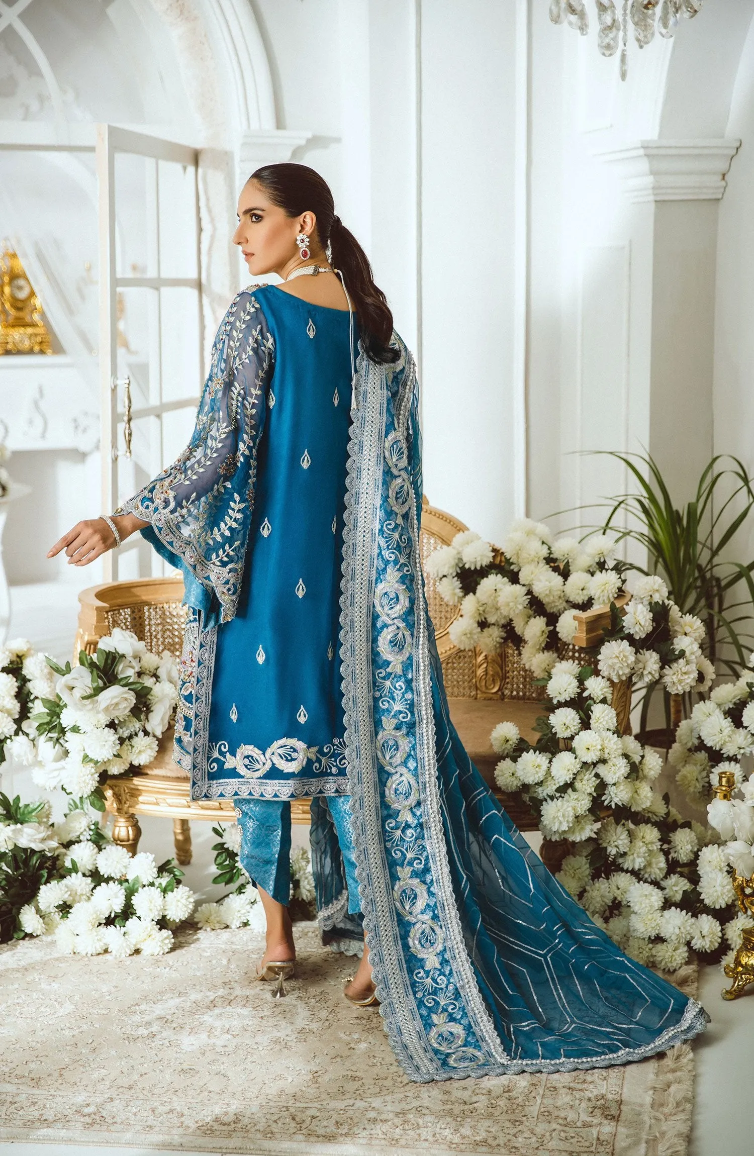 Pakistani Clothing Online In Blue Color 2021 #PF173