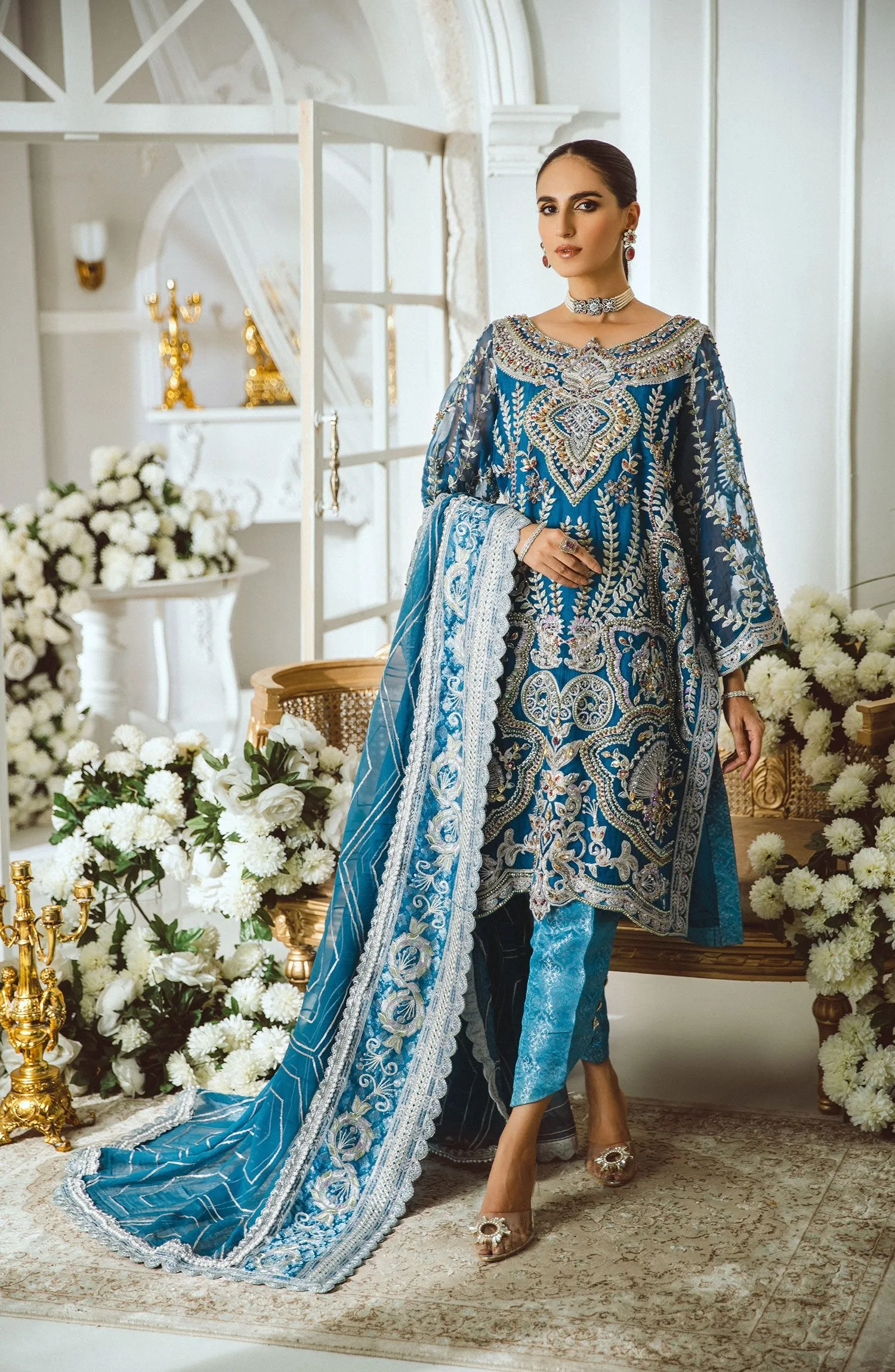 Pakistani Clothing Online In Blue Color 2021 #PF173