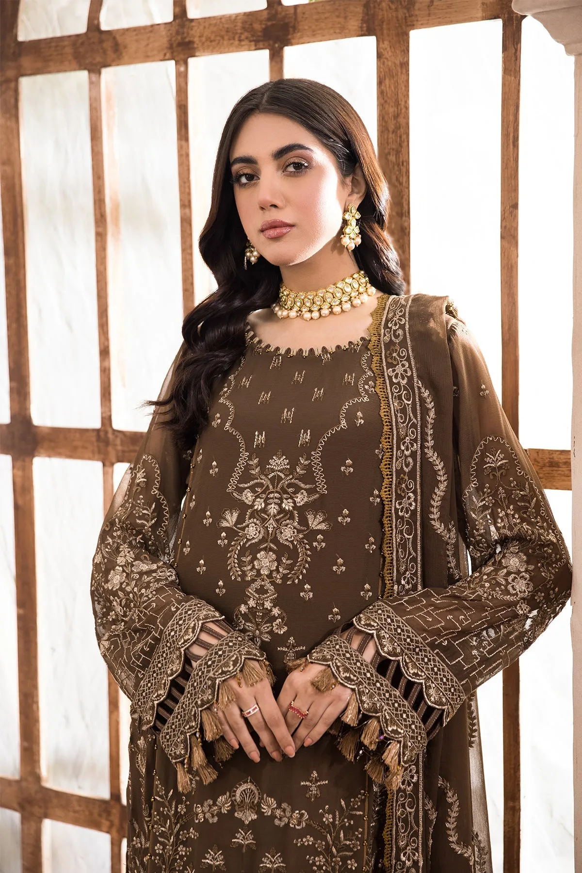 Pakistani Salwar Kameez Latest in Mehndi Shade #PF437