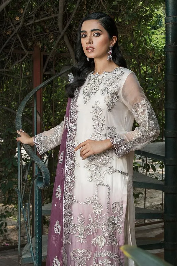 Pakistani White Chiffon Dress Party Wear 2021 #PF134