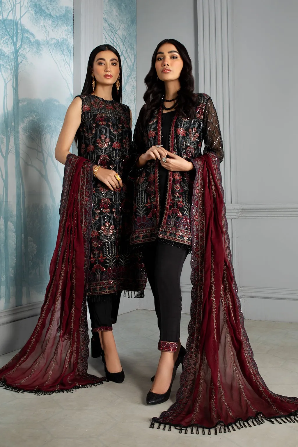 Party Wear Black Dress Pakistani by Designer #PF321