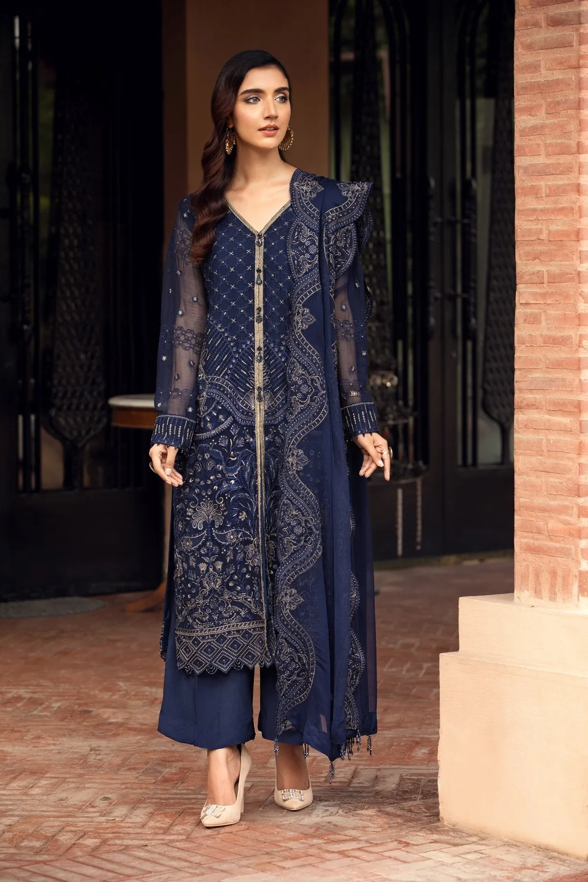 Party Wear Salwar Kameez In Navy Blue Color 2021 #PF143