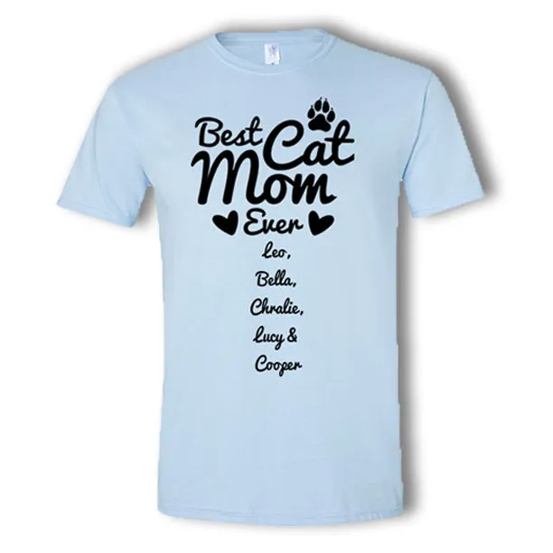 Personalized Best Cat Mom T-Shirt