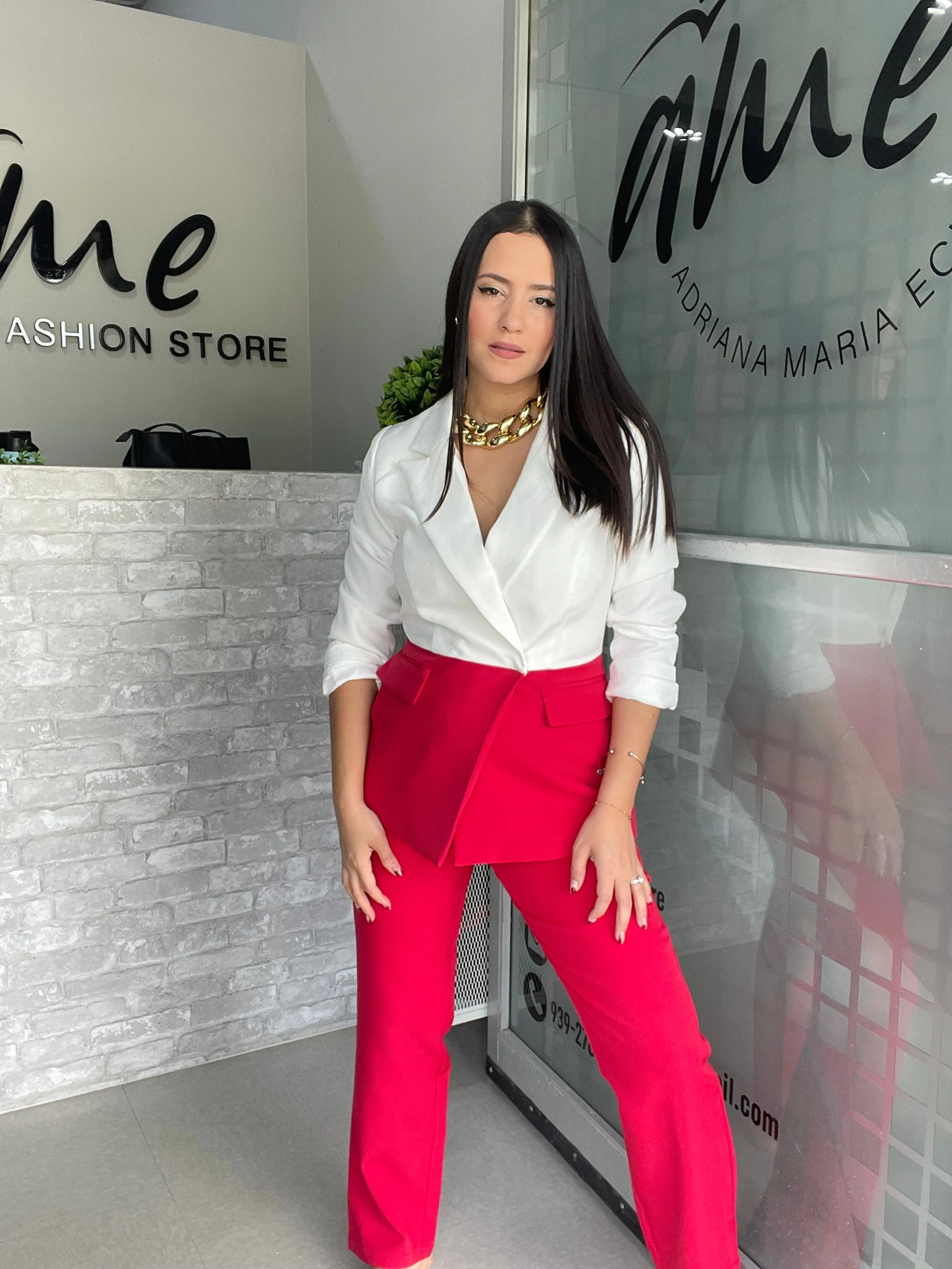 Red and White Blazer