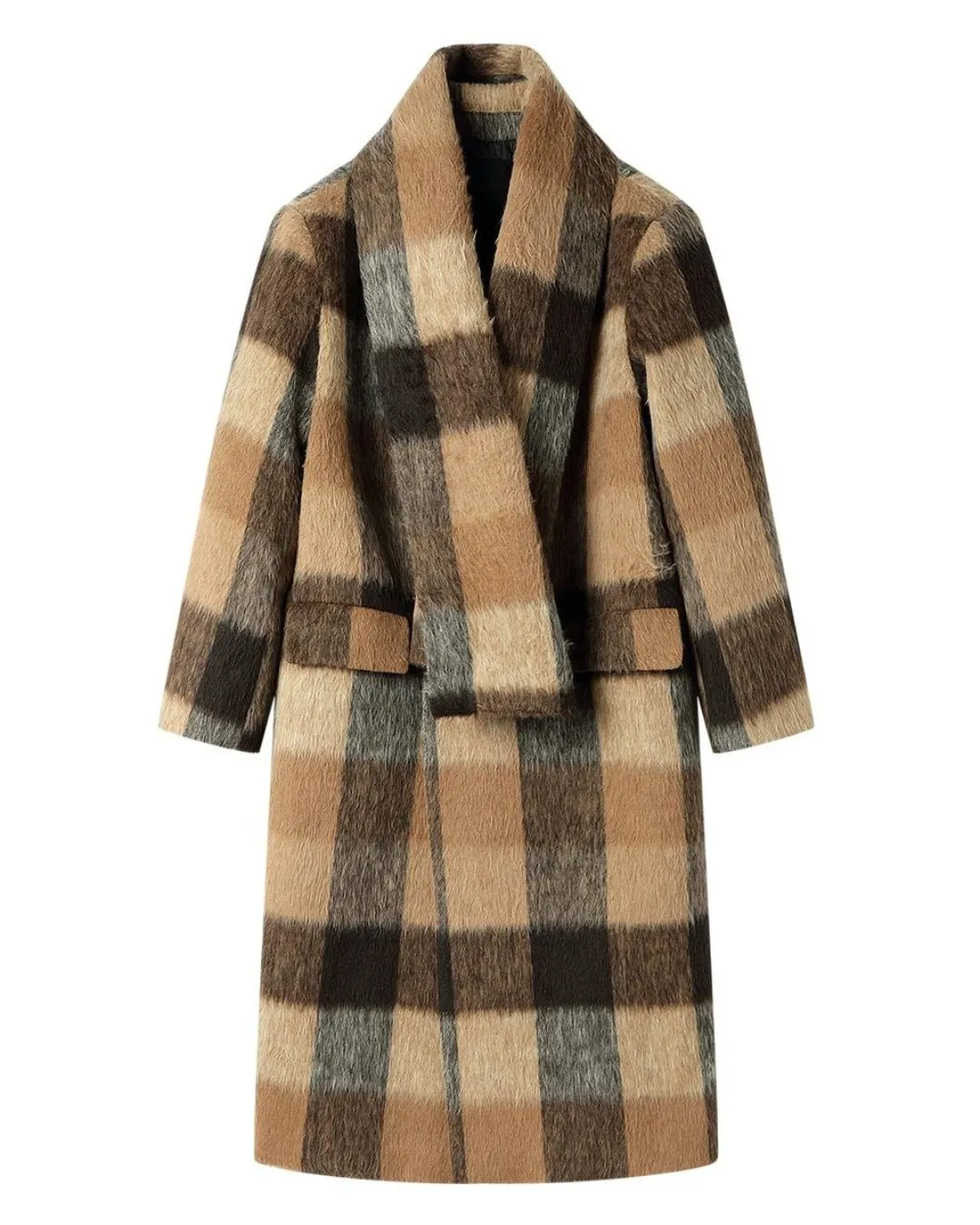 Retro Oversize Plaid Coat BKC0222