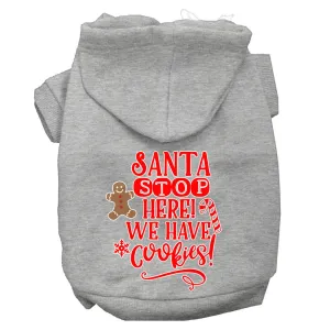 Santa, We Have Cookies Screen Print Dog Hoodie Grey Xxl