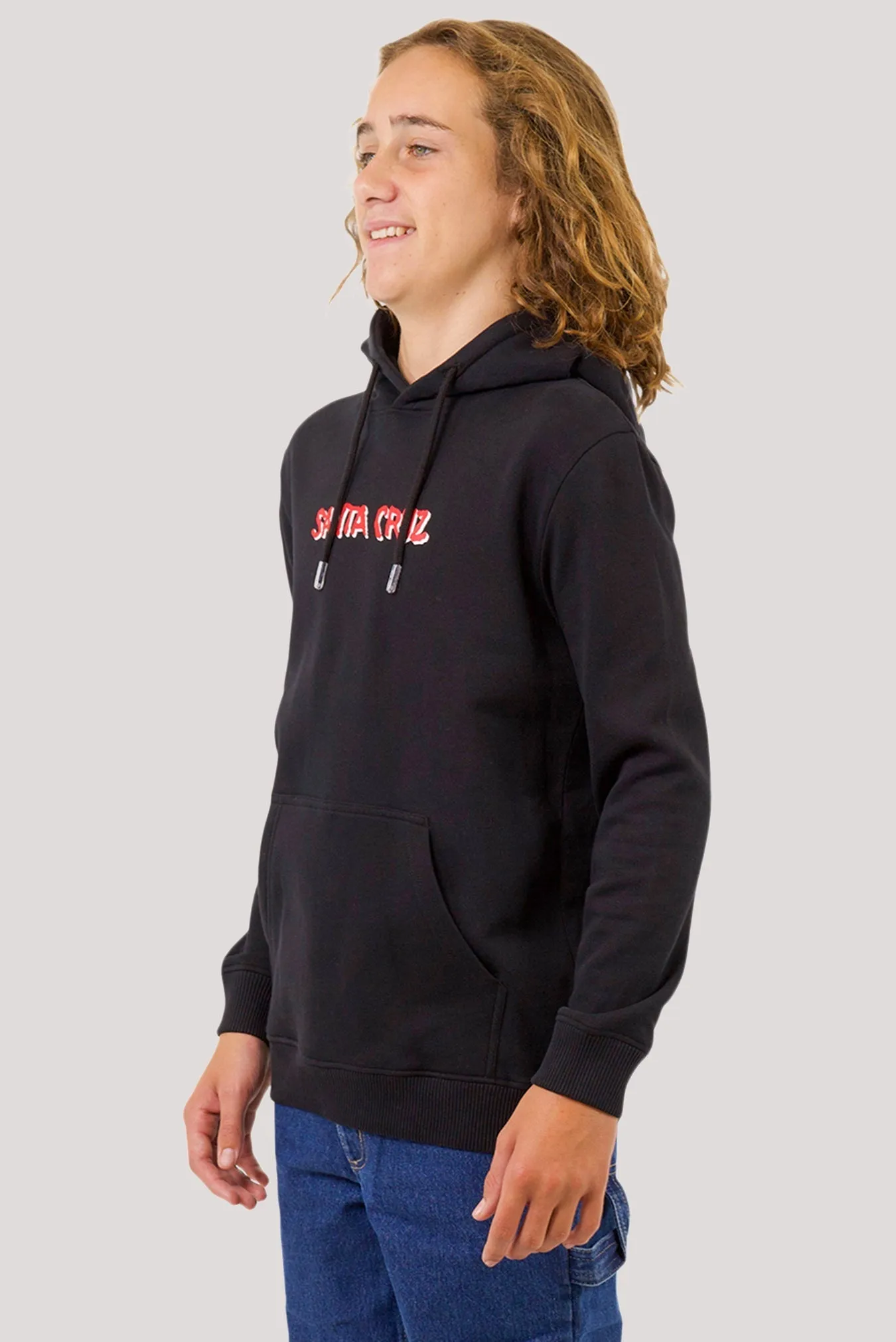 Screaming Wave Strip Hoodie | Black