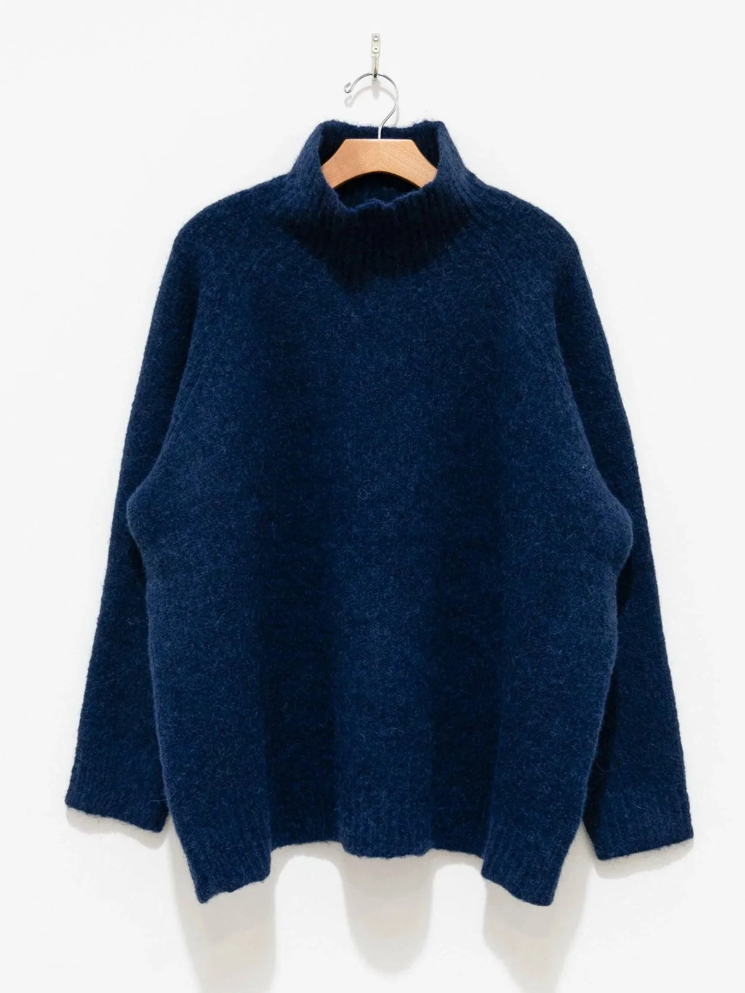 Shaggy Turtleneck Knit - Navy