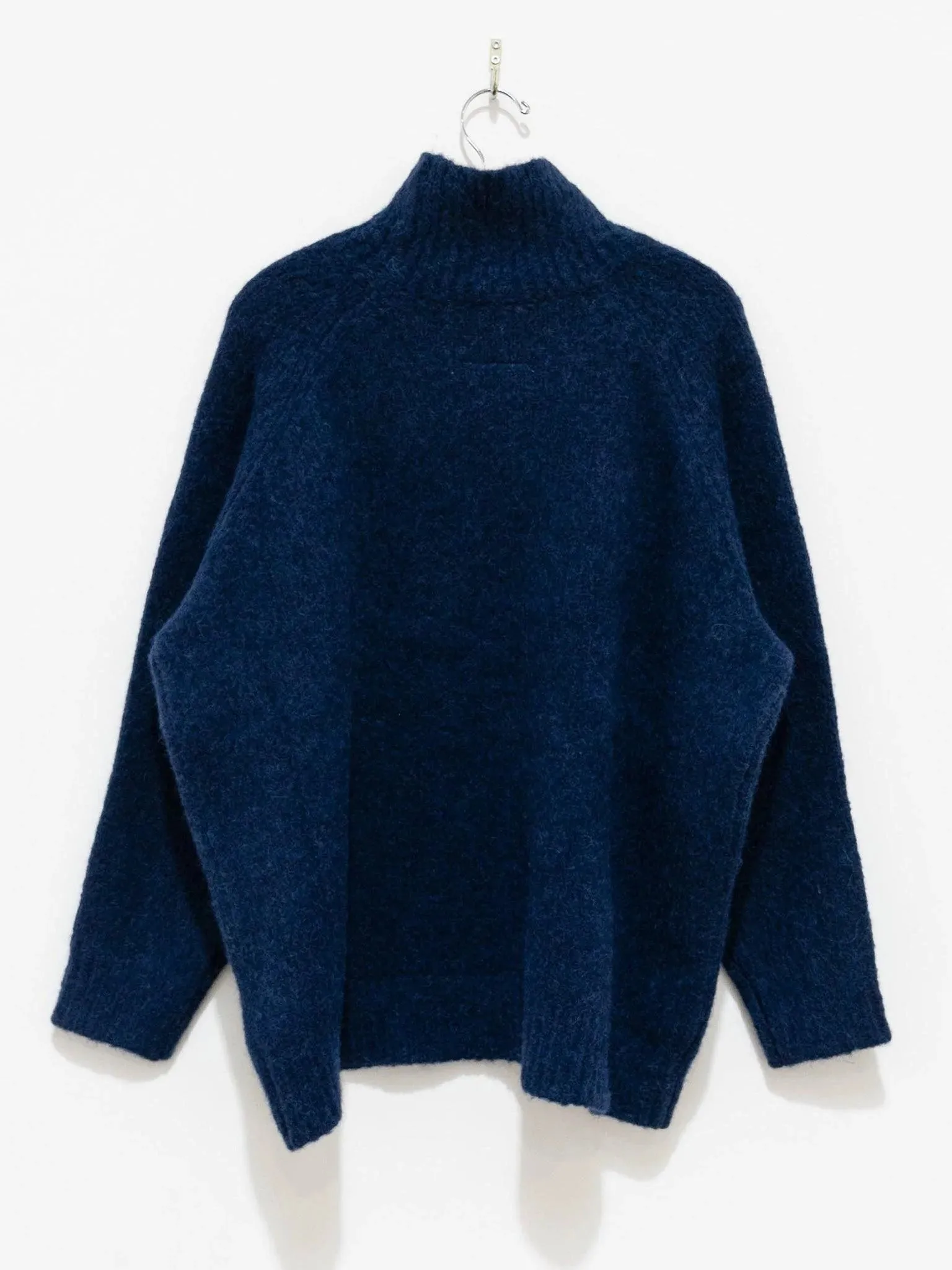 Shaggy Turtleneck Knit - Navy