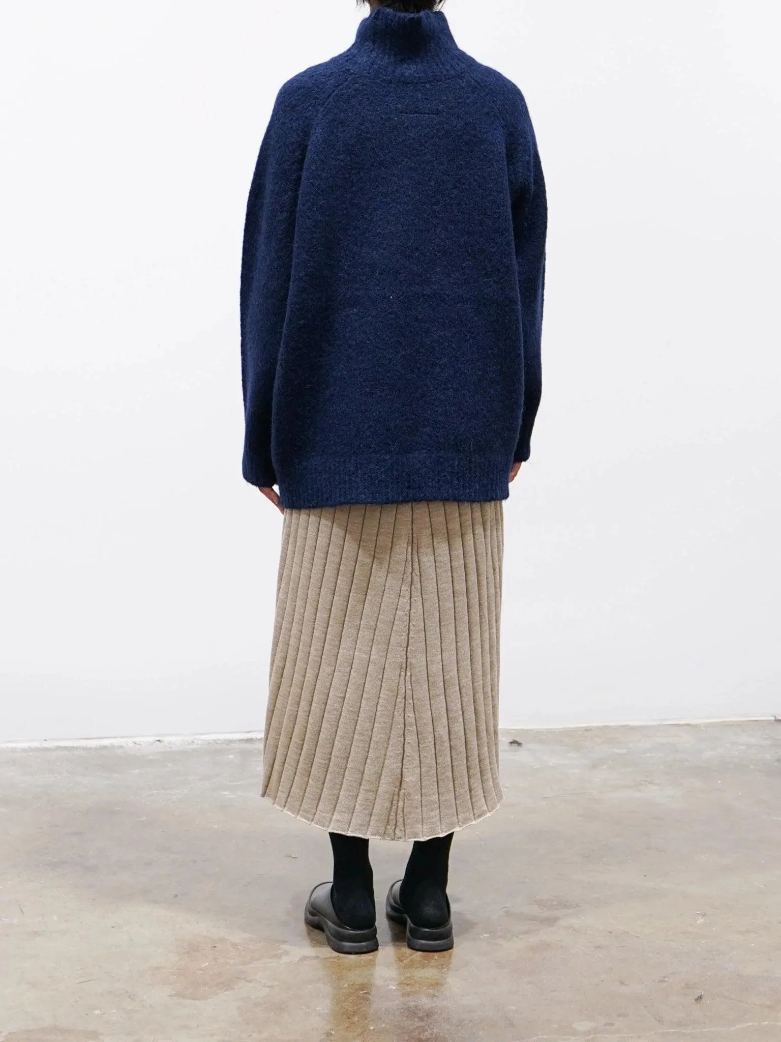 Shaggy Turtleneck Knit - Navy