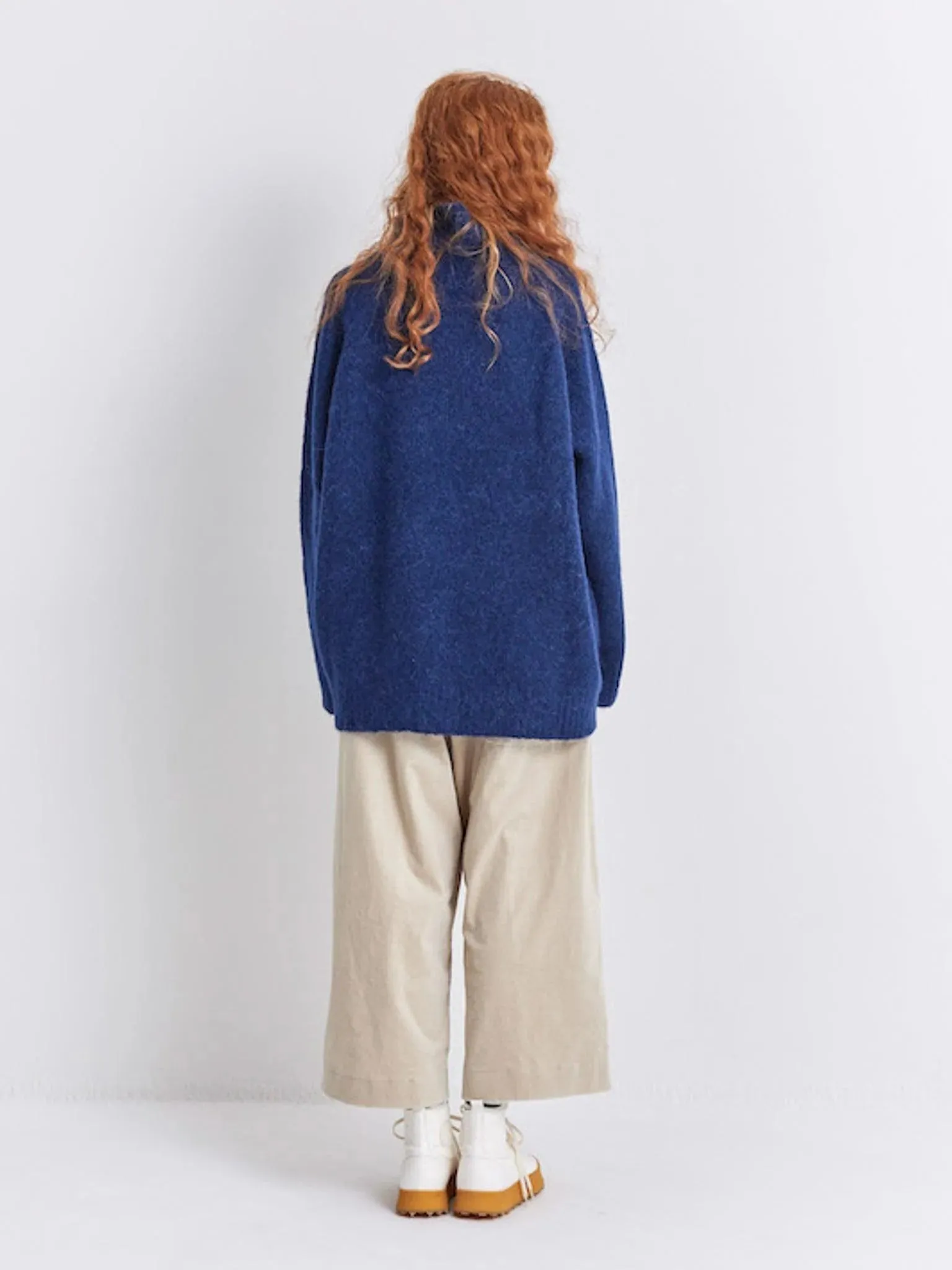 Shaggy Turtleneck Knit - Navy