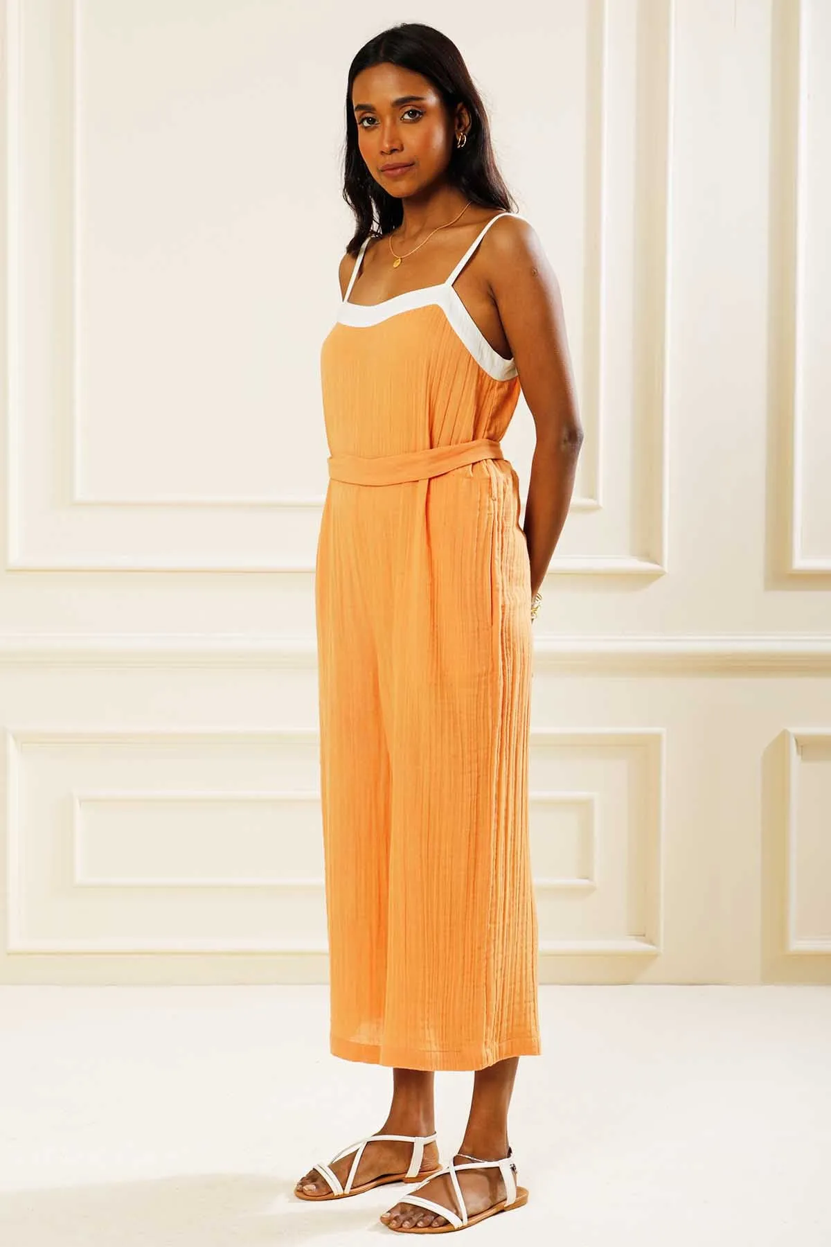 SIENNA CULOTTES JUMPSUIT - ORANGE