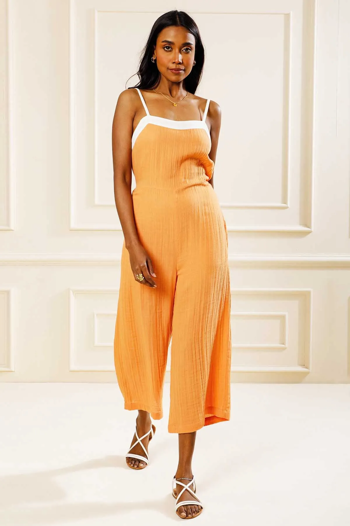 SIENNA CULOTTES JUMPSUIT - ORANGE