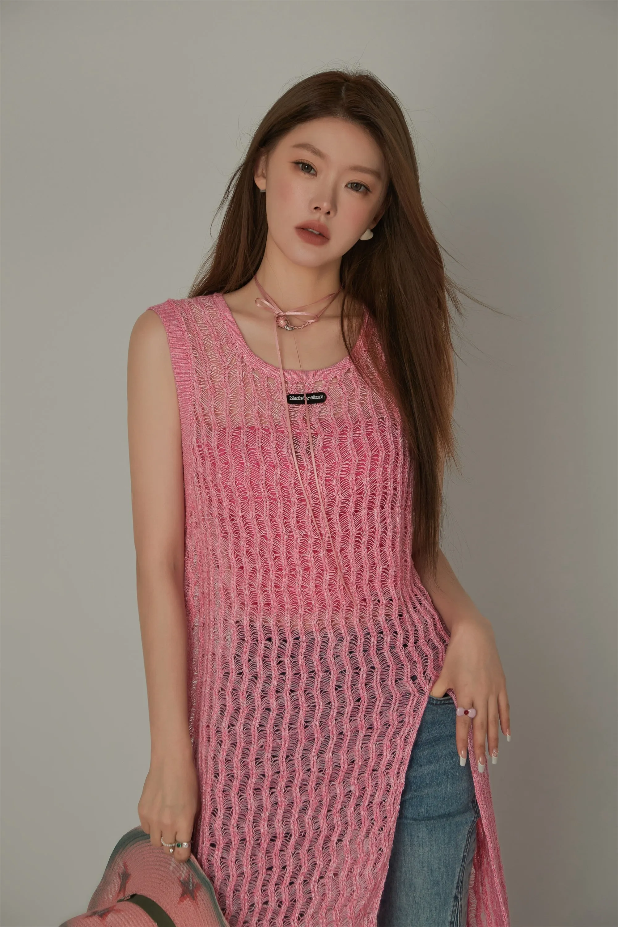 Slit Knit Long Top