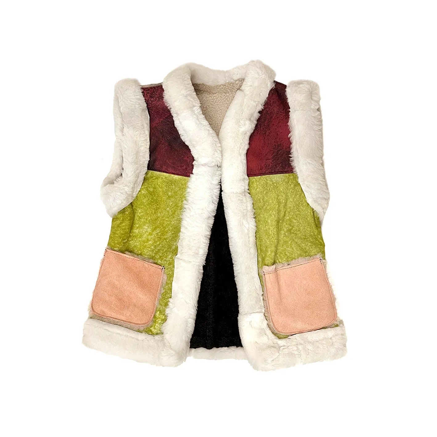 STEPPE kids' gilet M / Berry, Green   Pink