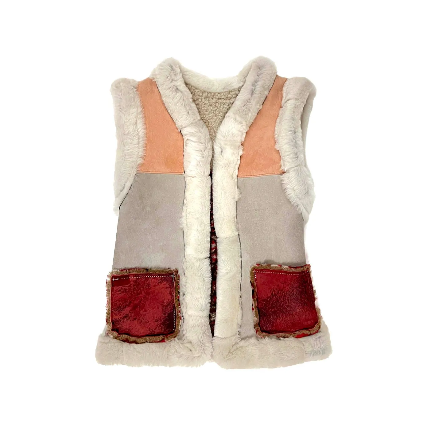 STEPPE kids' gilet M / Pink, Grey   Berry