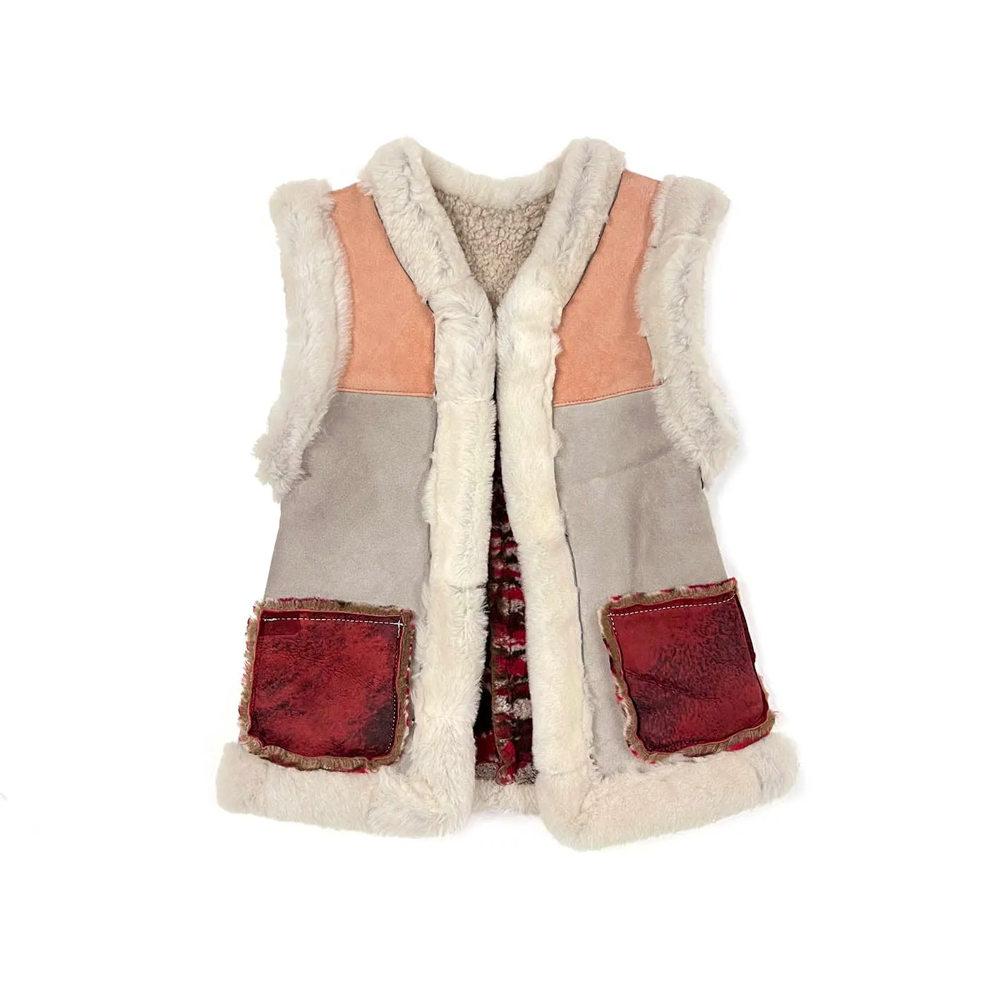 STEPPE kids' gilet M / Pink, Grey   Berry