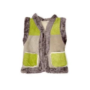 STEPPE kids' gilet S / Green   Grey