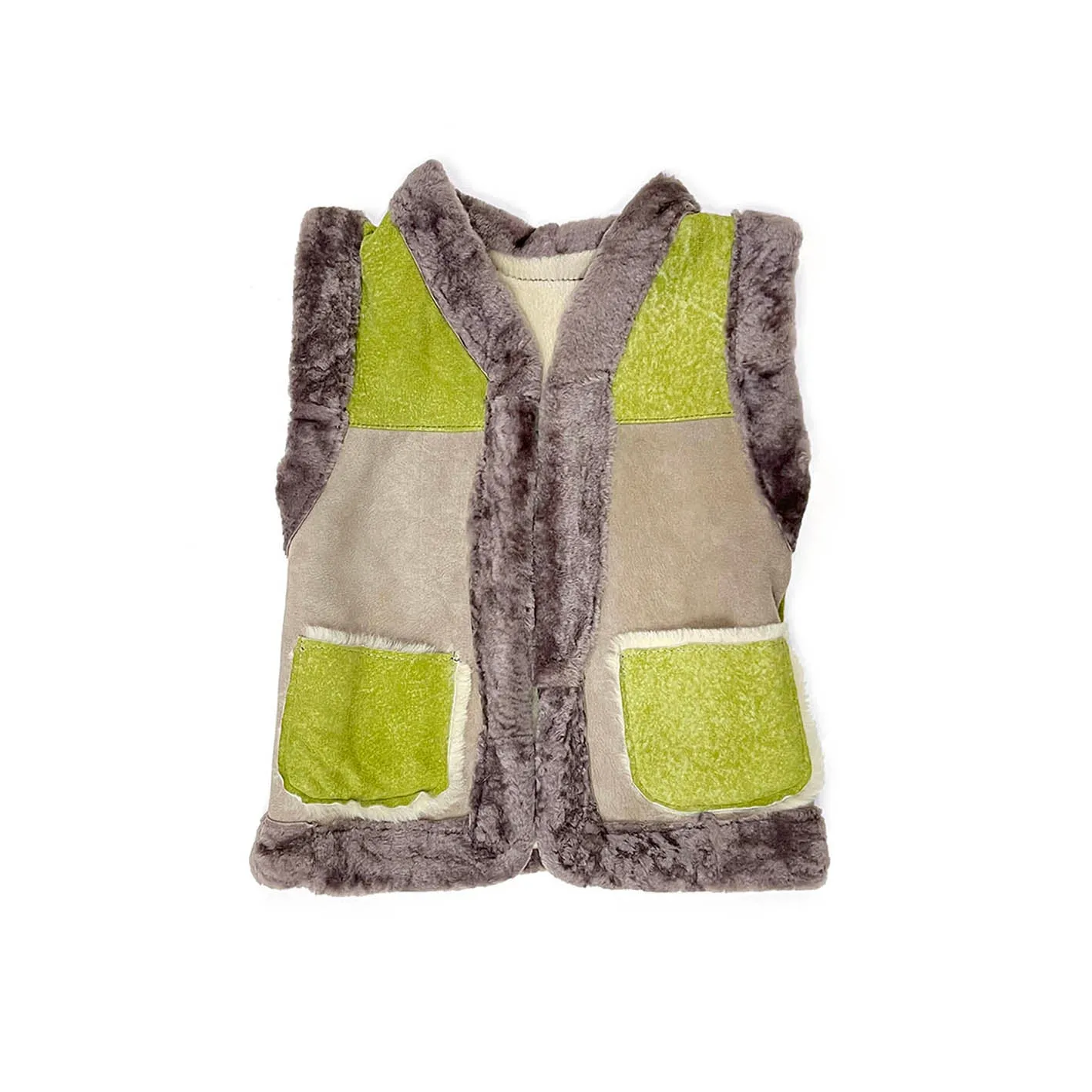 STEPPE kids' gilet S / Green   Grey