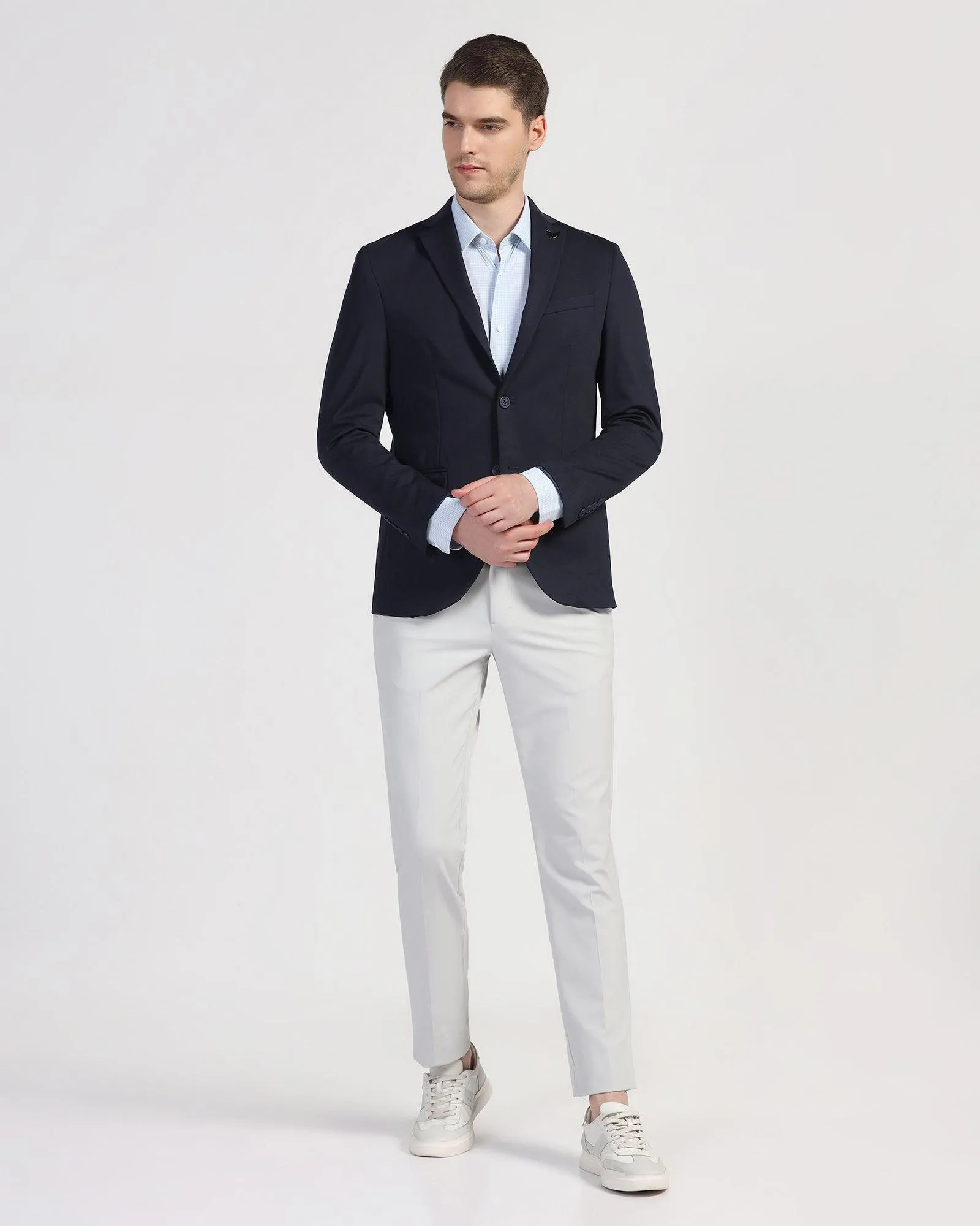 TechPro Formal Navy Textured Blazer - Maspar