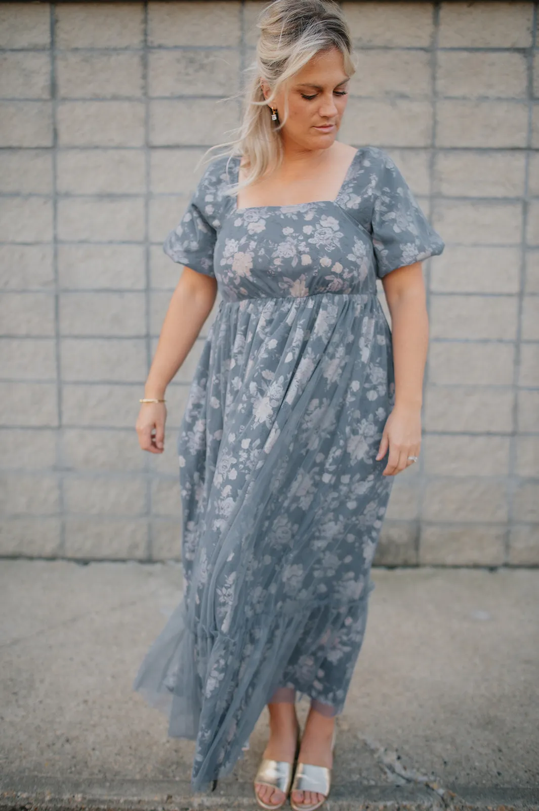 The Eloise Tulle Overlay Maxi Dress - PLUS