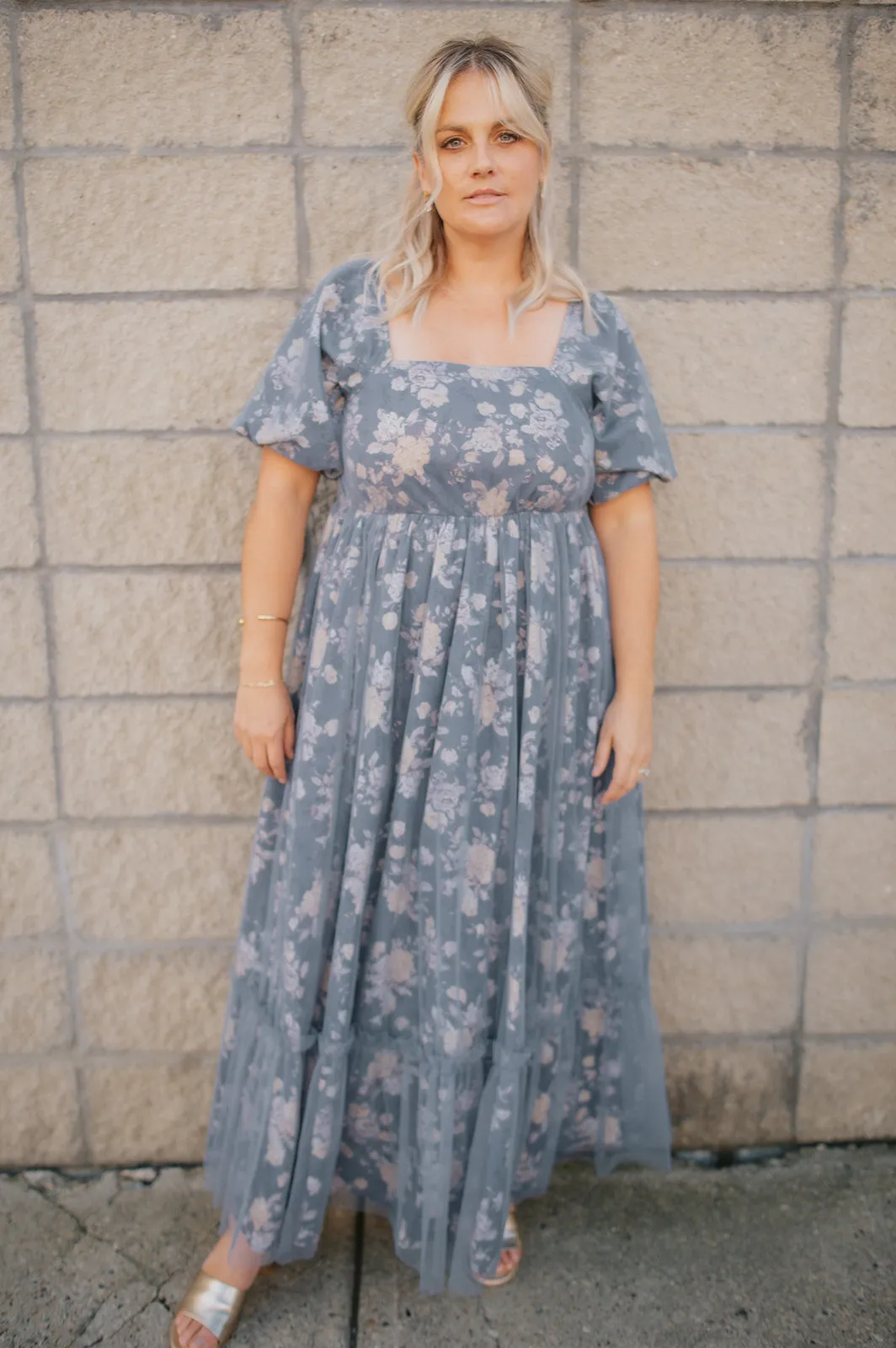 The Eloise Tulle Overlay Maxi Dress - PLUS