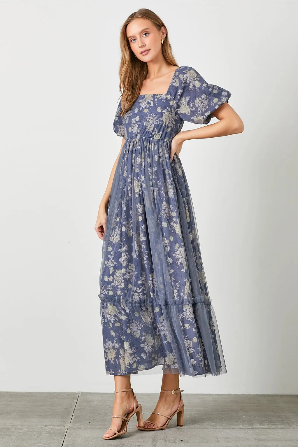 The Eloise Tulle Overlay Maxi Dress - PLUS