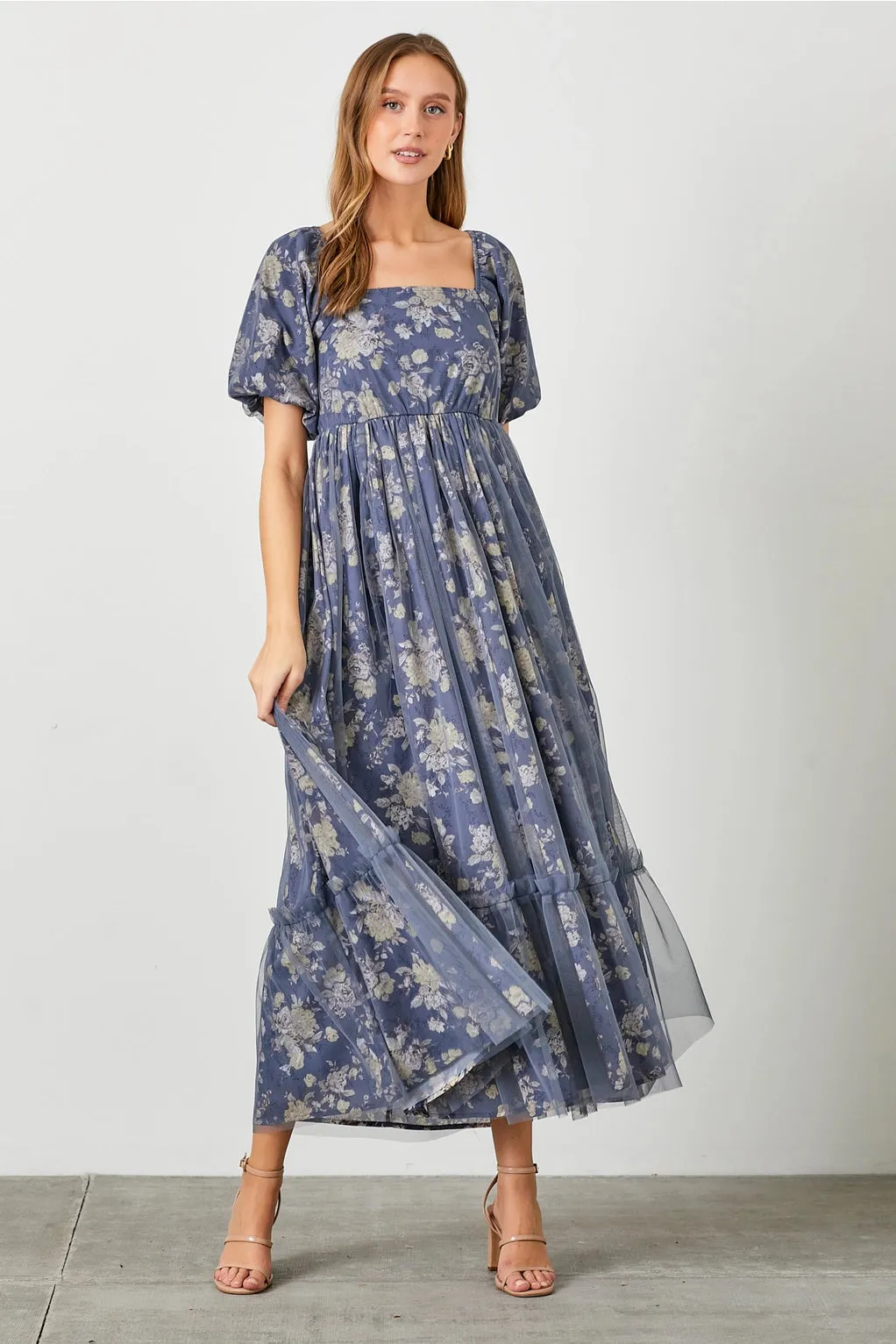 The Eloise Tulle Overlay Maxi Dress - PLUS