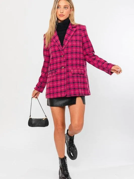 Ultimate Think Pink Plaid Blazer