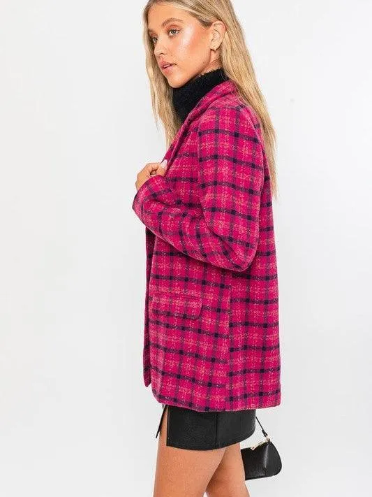 Ultimate Think Pink Plaid Blazer