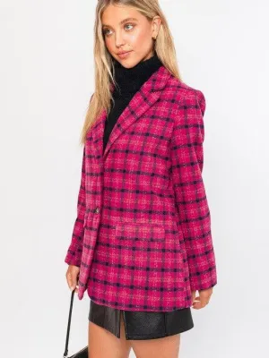 Ultimate Think Pink Plaid Blazer