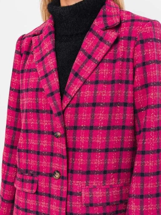 Ultimate Think Pink Plaid Blazer