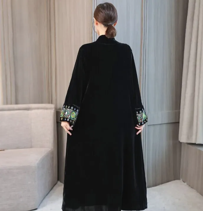 Velvet kimono coat