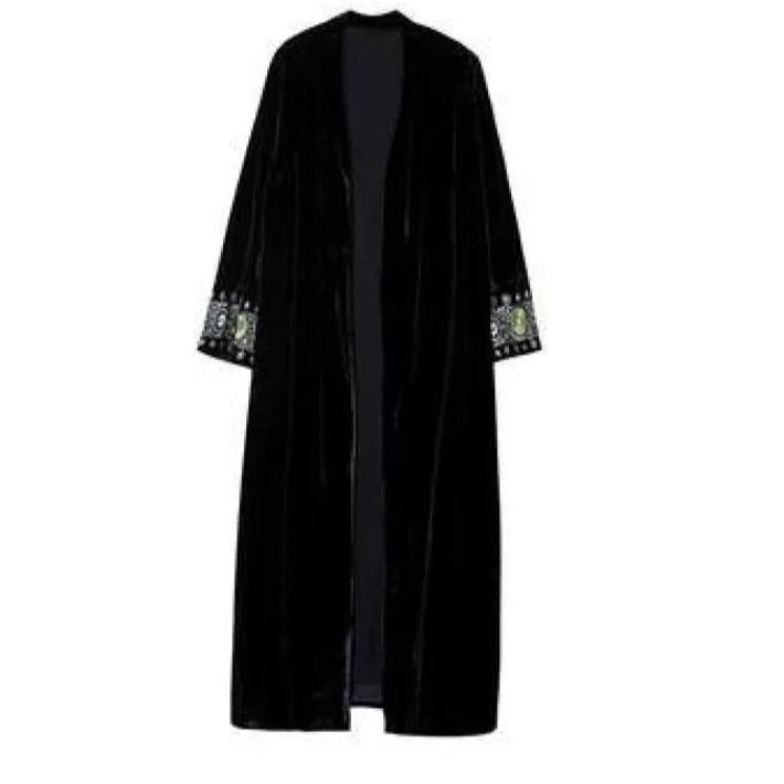 Velvet kimono coat