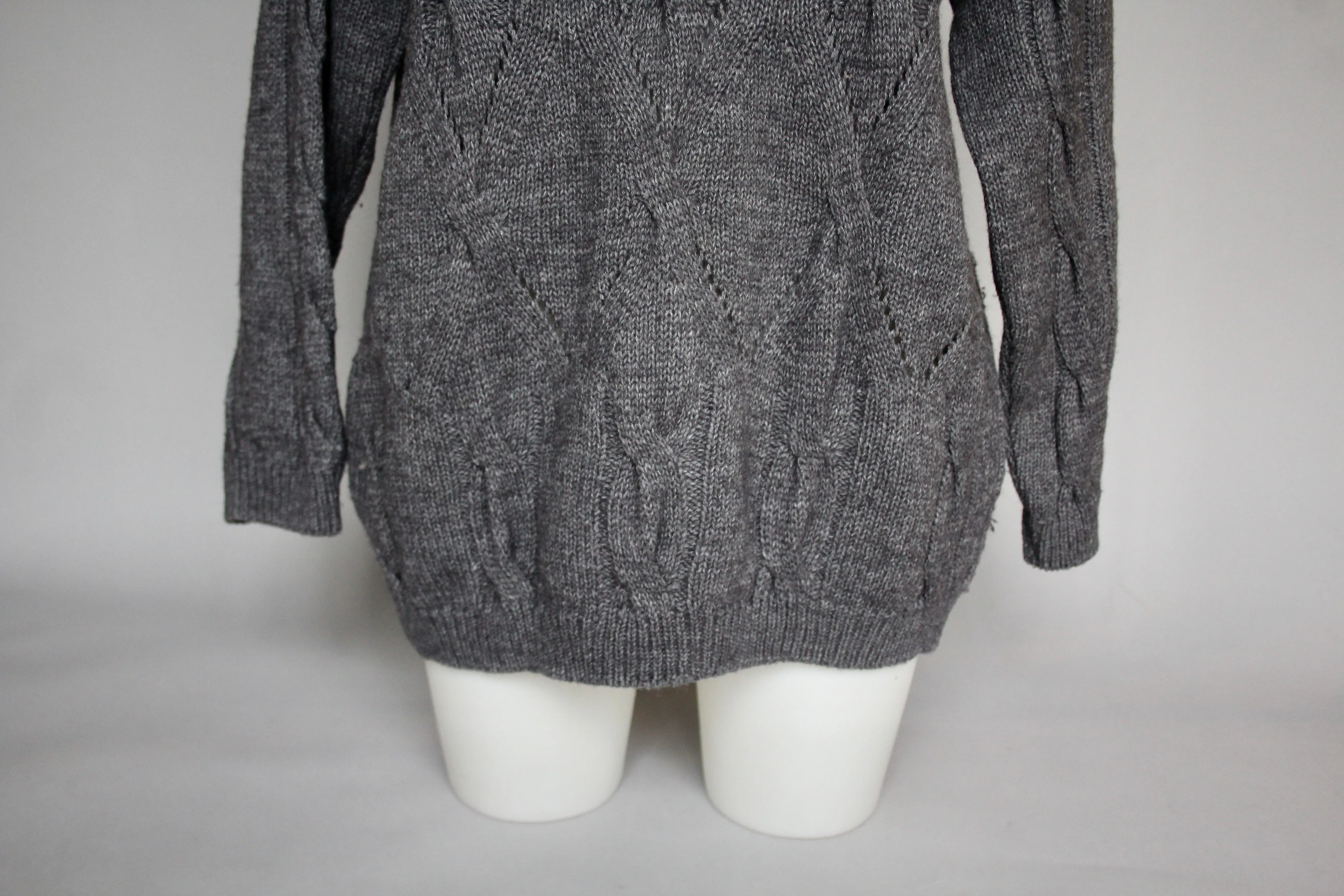 Vintage Charcoal Grey Mock Neck - XL