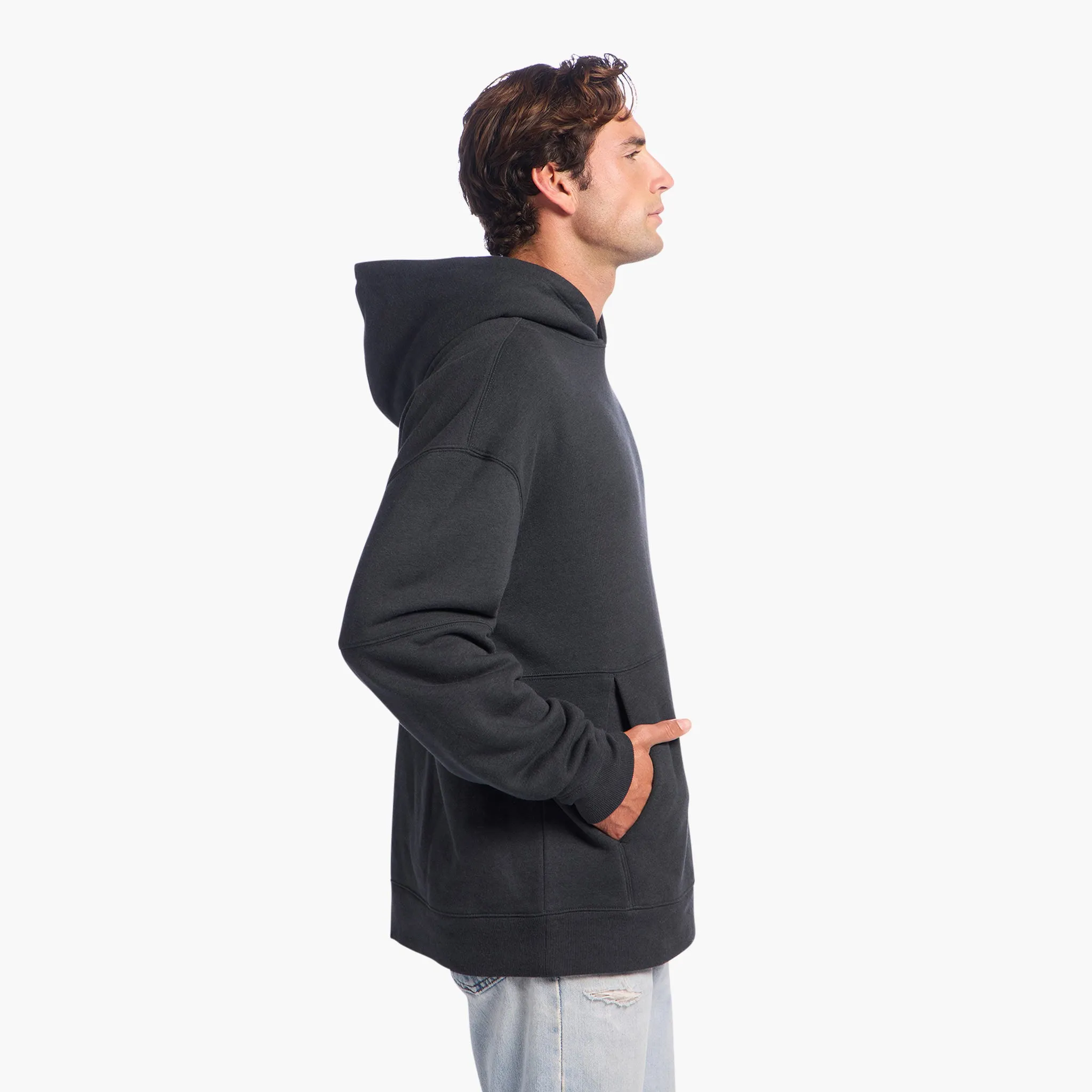 Vintage Fleece Men's Hoodie | Black