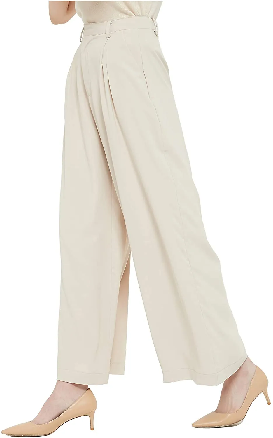 Women High Waist Chiffon Casual Wide Leg Long Palazzo Pants